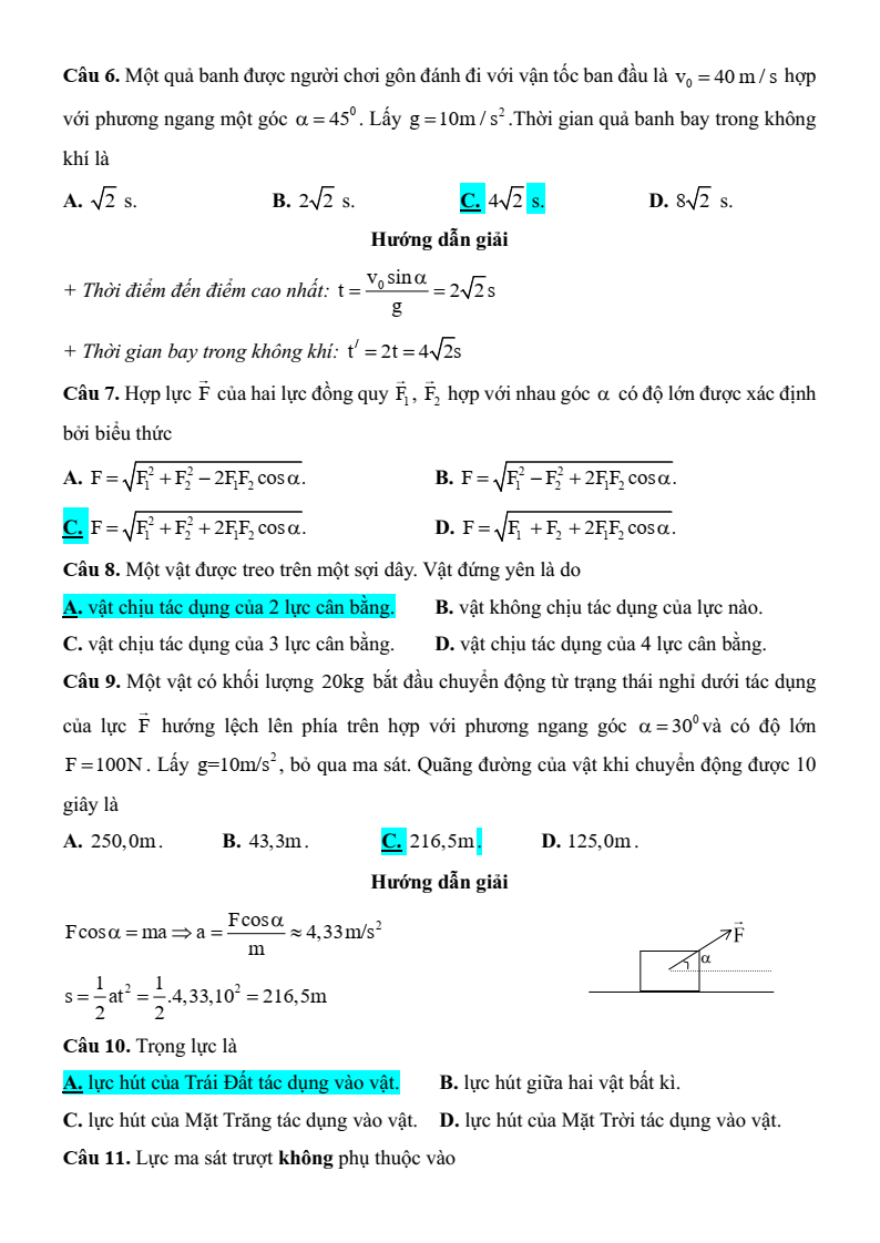 6 Đề thi Học kì 1 Vật Lí 10 Chân trời sáng tạo năm 2025 (có đáp án)