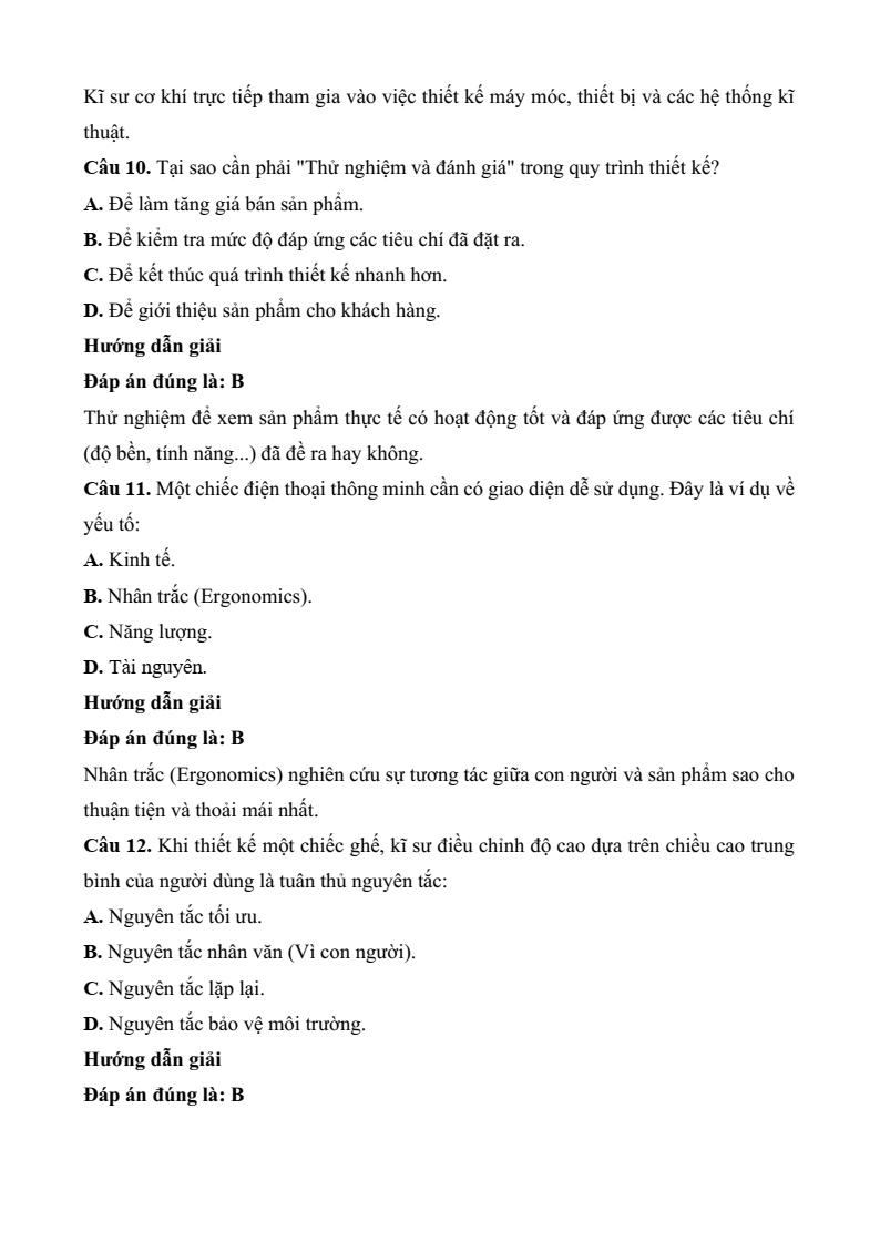 3 Đề thi Học kì 2 Thiết kế và công nghệ 10 Kết nối tri thức (có đáp án)