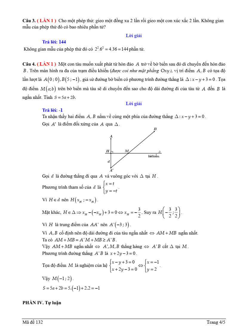 Đề thi Học kì 2 Toán 10 trường chuyên Thoại Ngọc Hầu (An Giang) năm 2024-2025