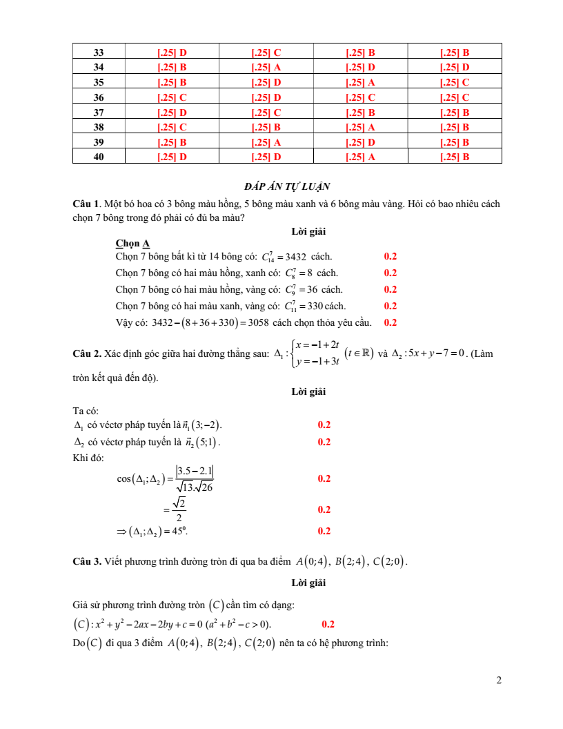 Đề thi Học kì 2 Toán 10 trường THPT chuyên Vị Thanh (Hậu Giang) năm 2024-2025