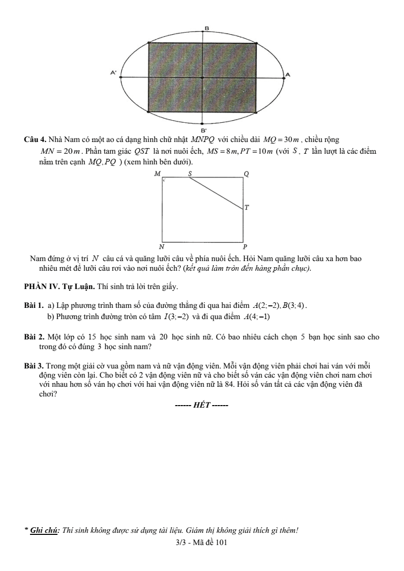 Đề thi Học kì 2 Toán 10 trường THPT Hồ Nghinh (Quảng Nam) năm 2024-2025