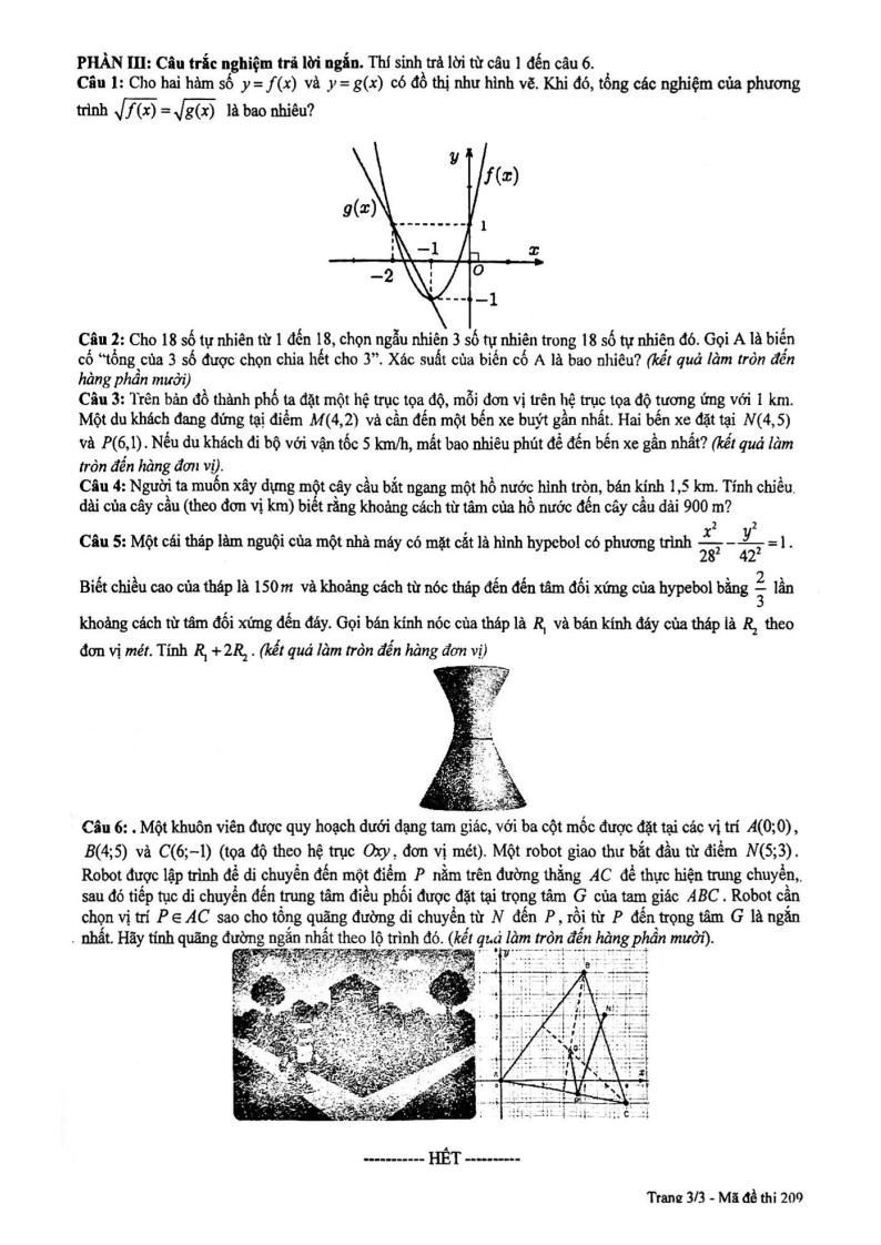 Đề thi Học kì 2 Toán 10 trường THPT Nguyễn Thượng Hiền (Tp.HCM) năm 2024-2025