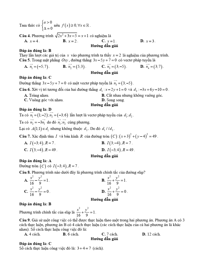 20+ Đề thi Cuối kì 2 Toán 10 Kết nối tri thức (có đáp án)