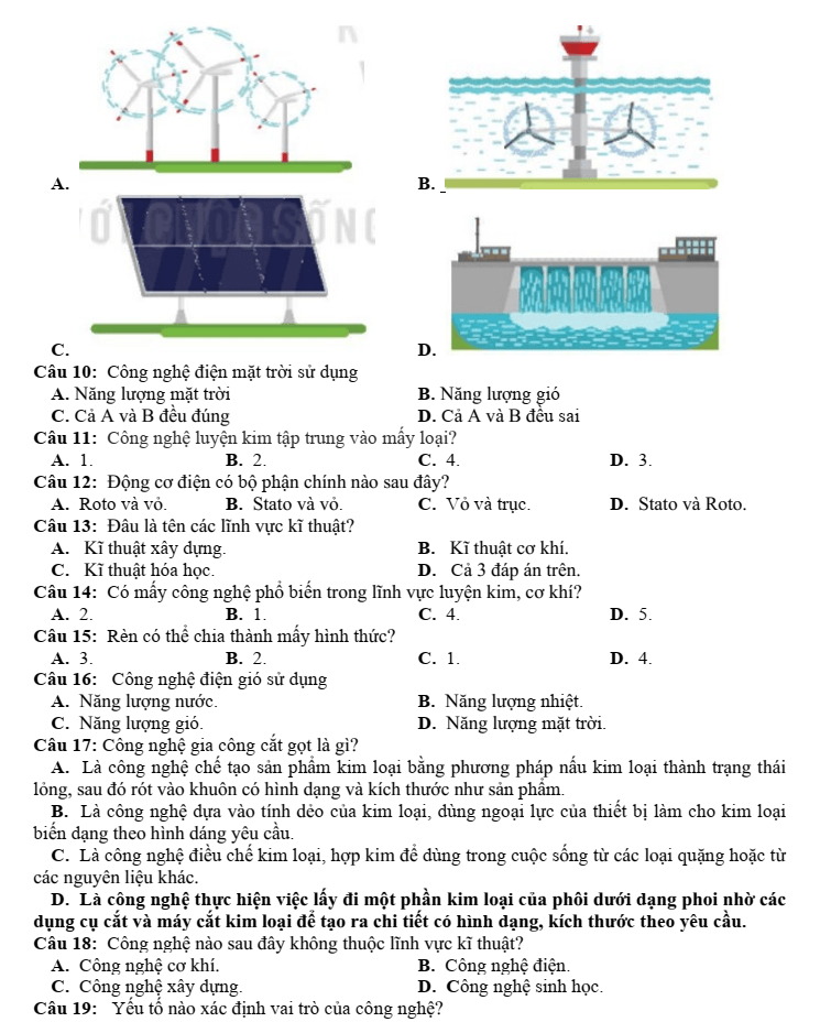 Đề thi Giữa kì 1 Công nghệ 10 năm 2024-2025 trường THPT Gio Linh (Quảng Trị)