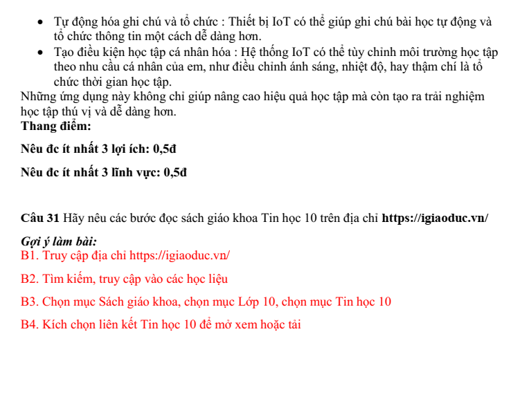 Đề thi Giữa kì 1 Tin học 10 năm 2024-2025 trường THPT Gio Linh (Quảng Trị)
