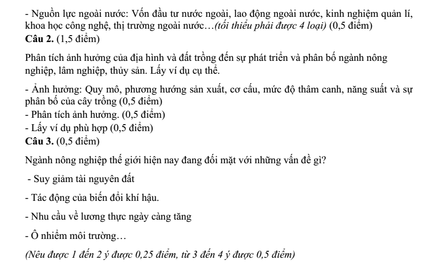 Đề thi Giữa kì 2 Địa Lí 10 năm 2024-2025 trường THPT Gio Linh (Quảng Trị)