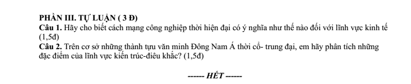 Đề thi Giữa kì 2 Lịch Sử 10 năm 2025-2026 trường THPT Hùng Vương (Đà Nẵng)