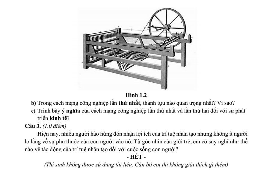 Đề thi Học kì 1 Lịch Sử 10 năm 2024-2025 trường THPT Bình Chiểu (Tp.HCM)
