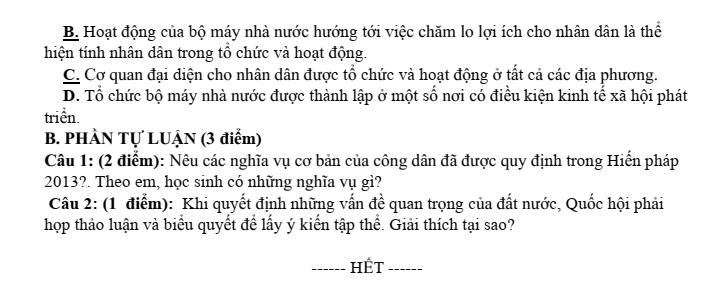 Đề thi Học kì 2 KTPL 10 năm 2024-2025 trường THPT Hồ Nghinh (Quảng Nam)