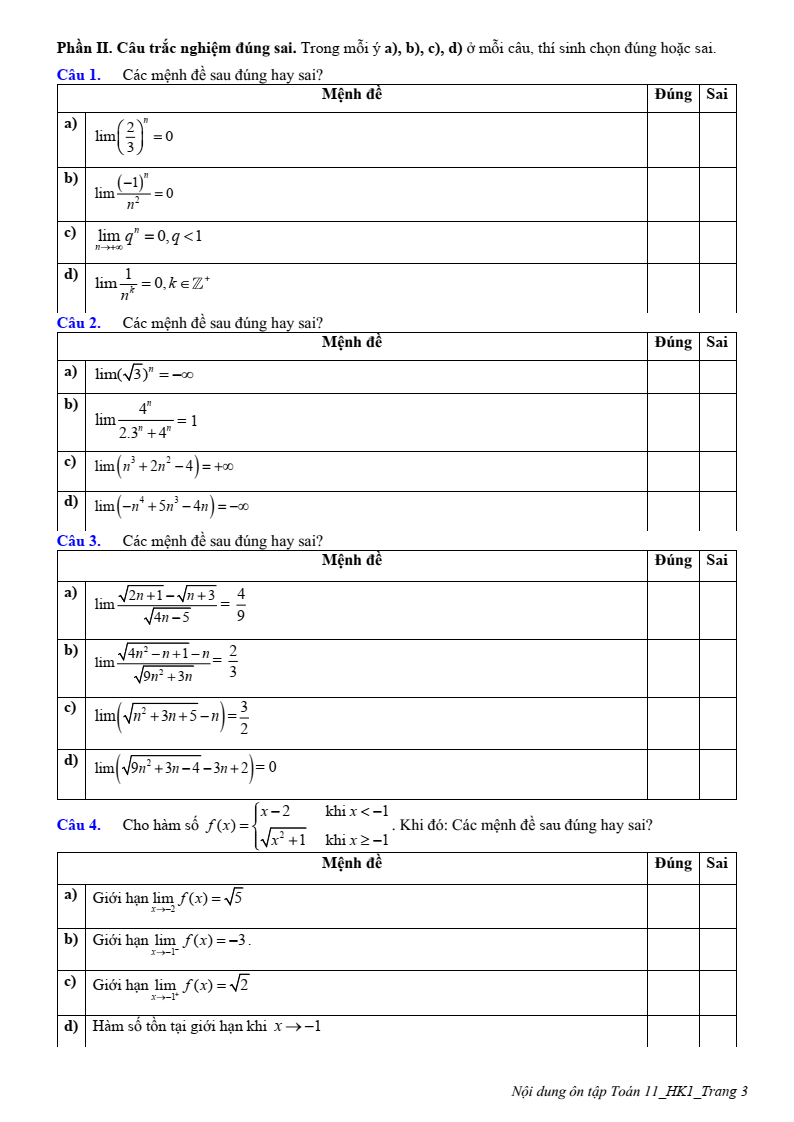 Đề cương ôn tập Học kì 1 Toán 11 trường THPT Trần Phú năm 2025-2026