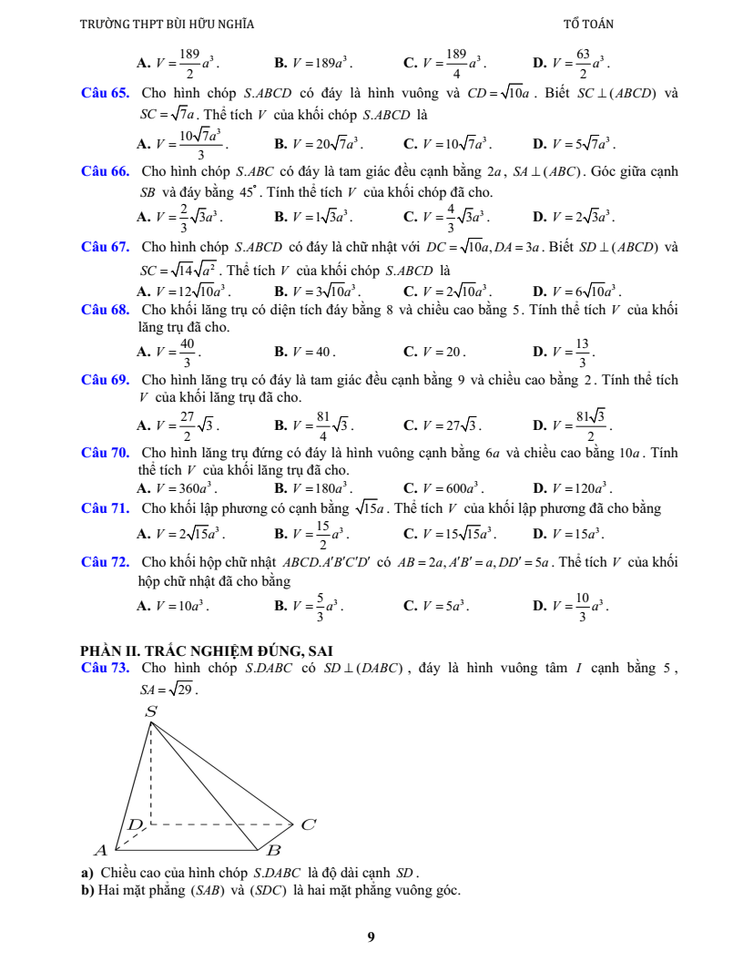 Đề cương ôn tập Học kì 2 Toán 11 trường THPT Bùi Hữu Nghĩa (Cần Thơ) năm 2025-2026