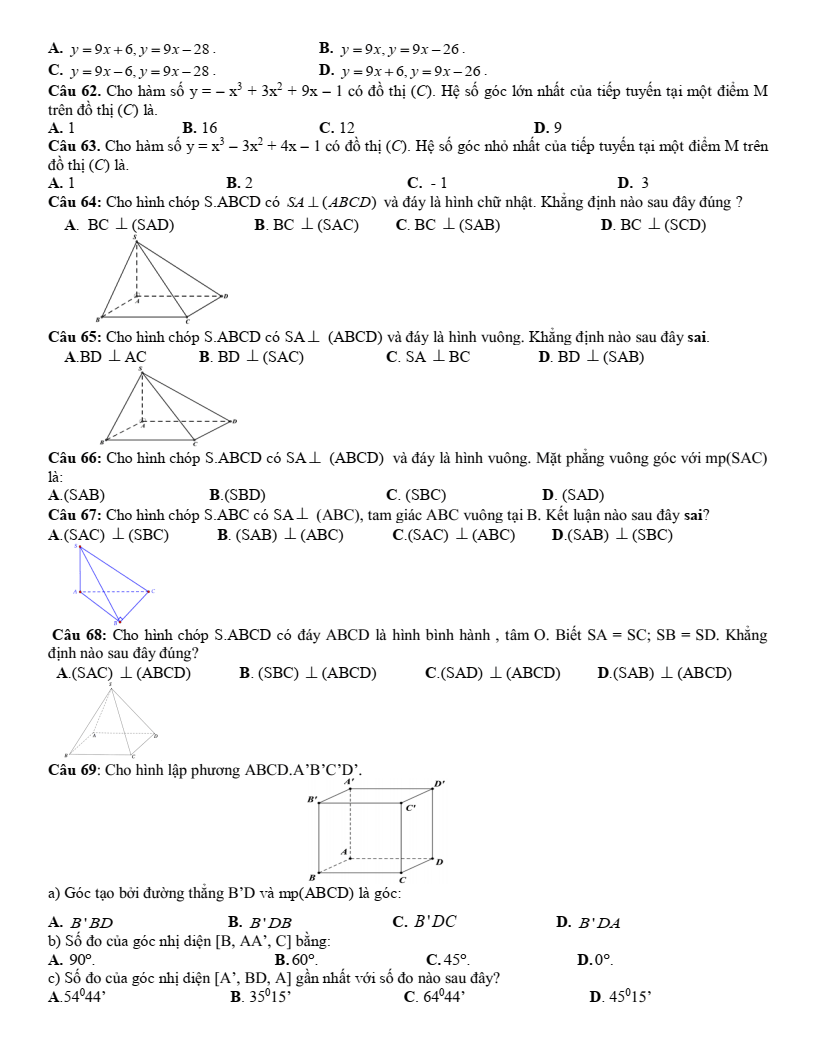 Đề cương ôn tập Học kì 2 Toán 11 trường THPT Đại Mỗ (Hà Nội) năm 2025-2026