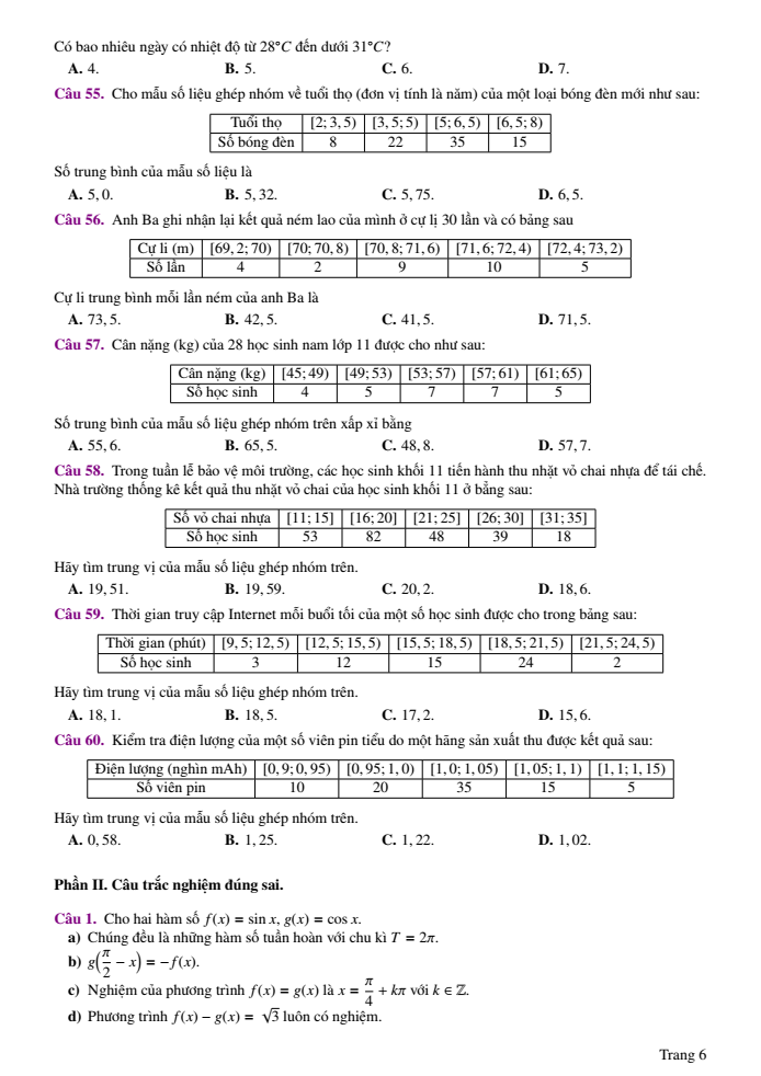 Đề cương ôn tập Giữa kì 1 Toán 11 trường THPT Đức Trọng năm 2025-2026