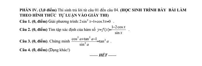 Đề cương ôn tập Giữa kì 1 Toán 11 trường THPT Ea H’Leo năm 2025-2026