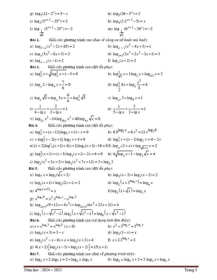 Đề cương ôn tập Giữa kì 2 Toán 11 trường THPT Chuyên Bảo Lộc năm 2024-2025