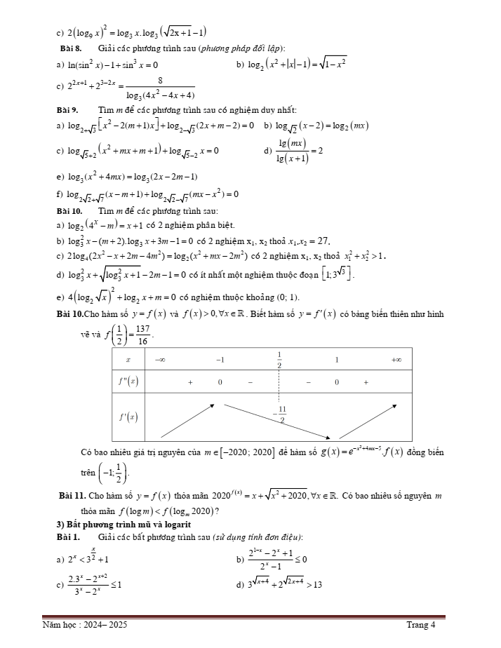 Đề cương ôn tập Giữa kì 2 Toán 11 trường THPT Chuyên Bảo Lộc năm 2024-2025