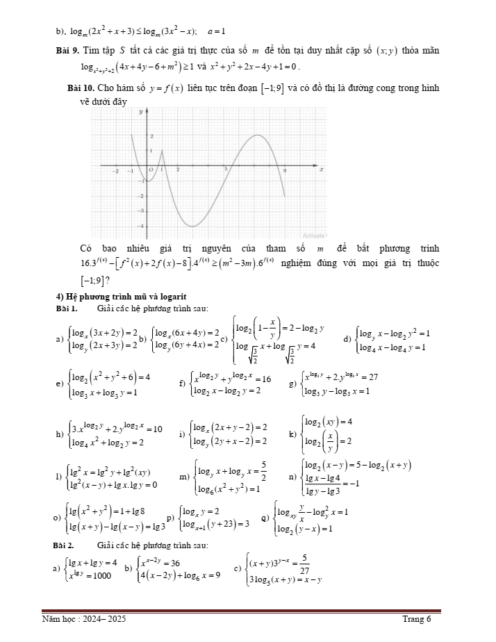 Đề cương ôn tập Giữa kì 2 Toán 11 trường THPT Chuyên Bảo Lộc năm 2024-2025