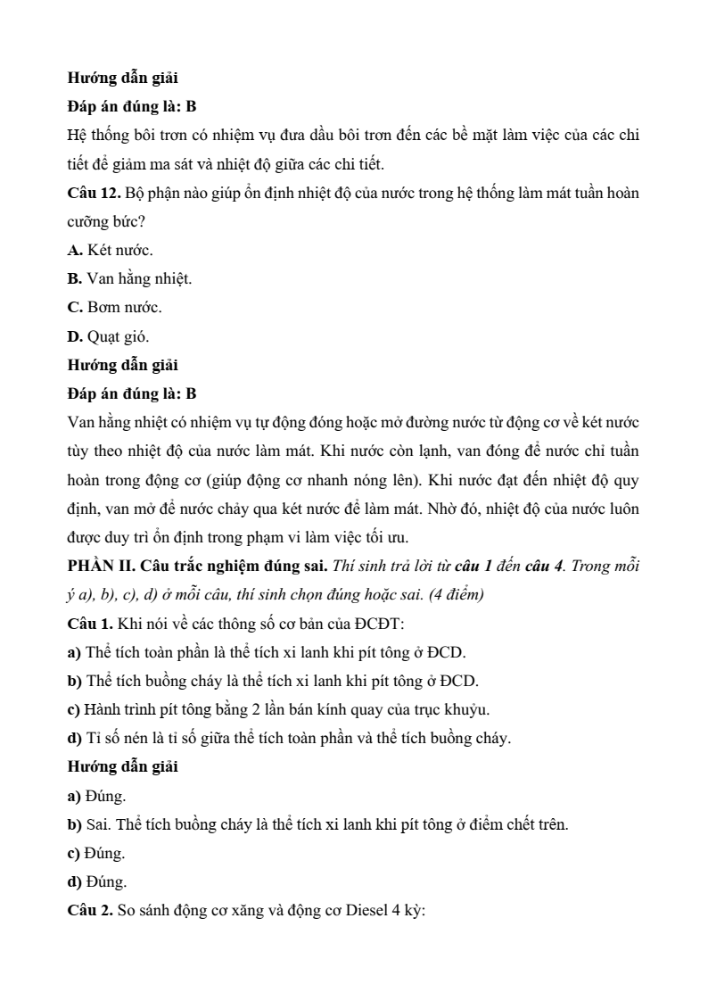 3 Đề thi Giữa kì 2 Công nghệ cơ khí 11 Kết nối tri thức (cấu trúc mới, có đáp án)