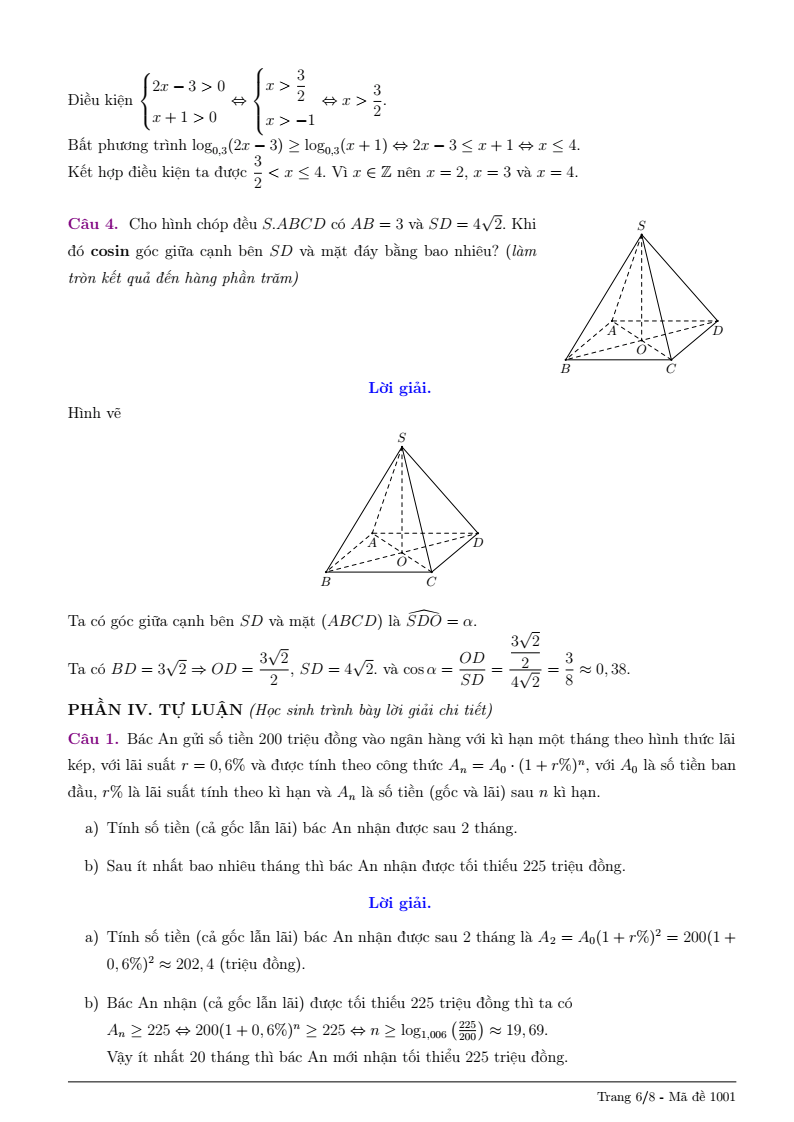 Đề thi Giữa kì 2 Toán 11 trường THPT Lê Quý Đôn (Quảng Ngãi) năm 2025-2026