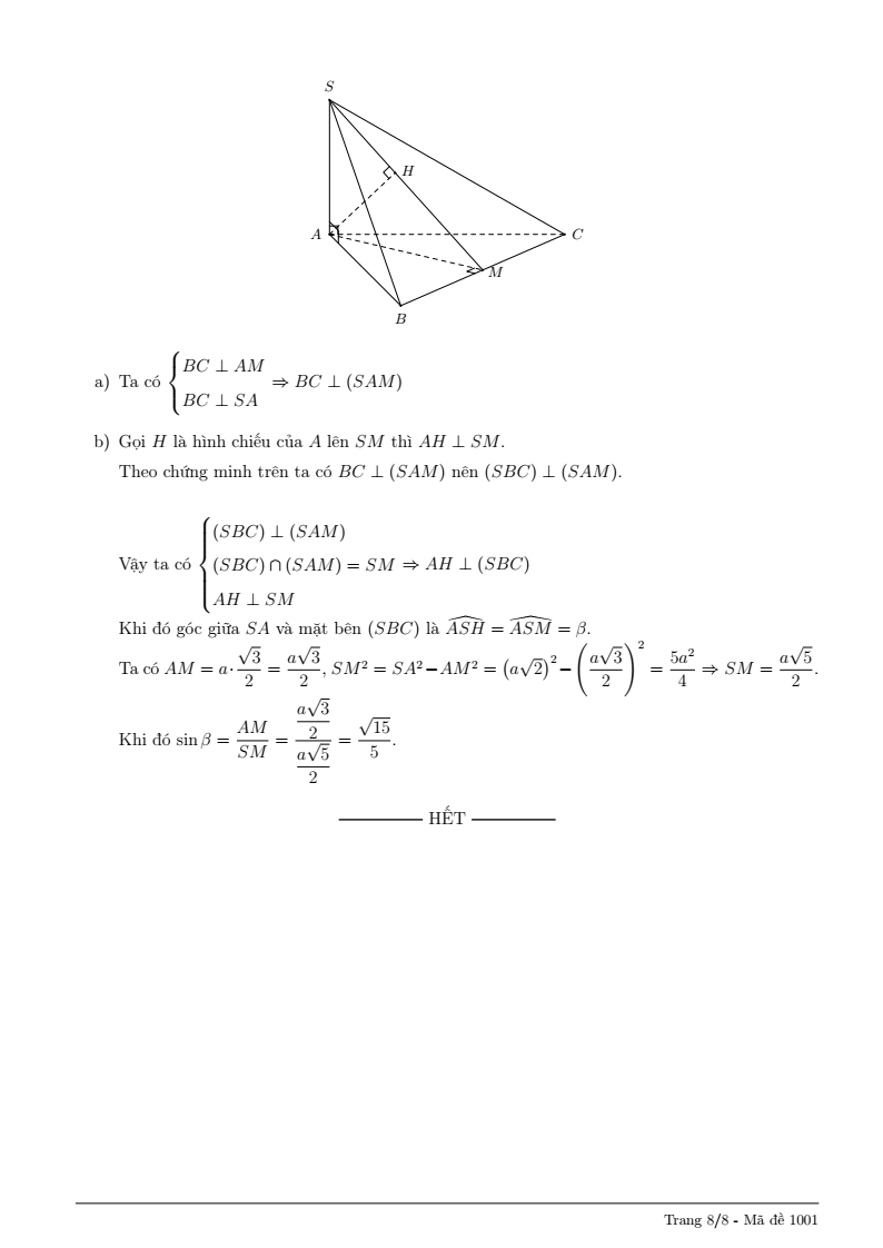 Đề thi Giữa kì 2 Toán 11 trường THPT Lê Quý Đôn (Quảng Ngãi) năm 2025-2026