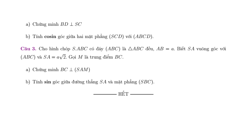 Đề thi Giữa kì 2 Toán 11 trường THPT Lê Quý Đôn (Quảng Ngãi) năm 2025-2026