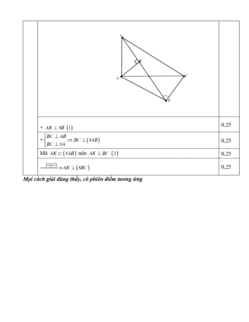 Đề thi Giữa kì 2 Toán 11 trường THPT Nguyễn Văn Trỗi (Khánh Hòa) năm 2024-2025