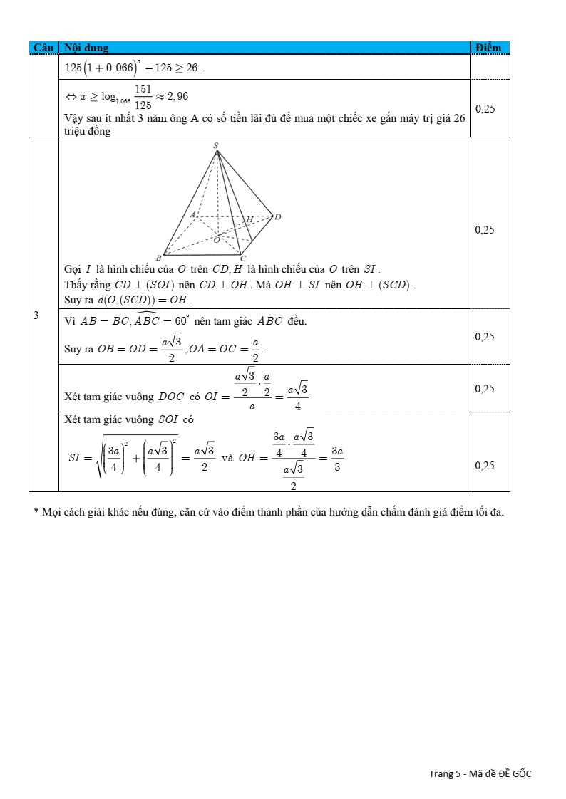 Đề thi Giữa kì 2 Toán 11 trường THPT Phù Cát 3 (Bình Định) năm 2024-2025
