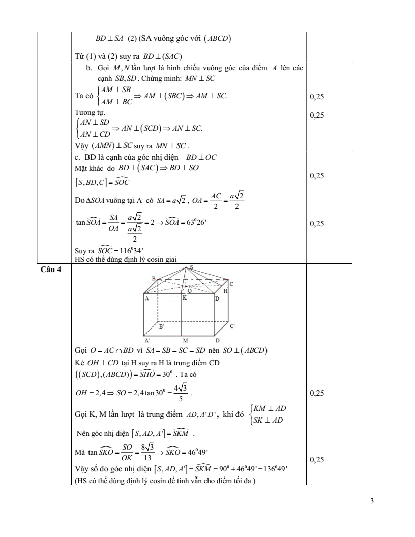Đề thi Giữa kì 2 Toán 11 trường THPT Vĩnh Linh (Quảng Trị) năm 2024-2025