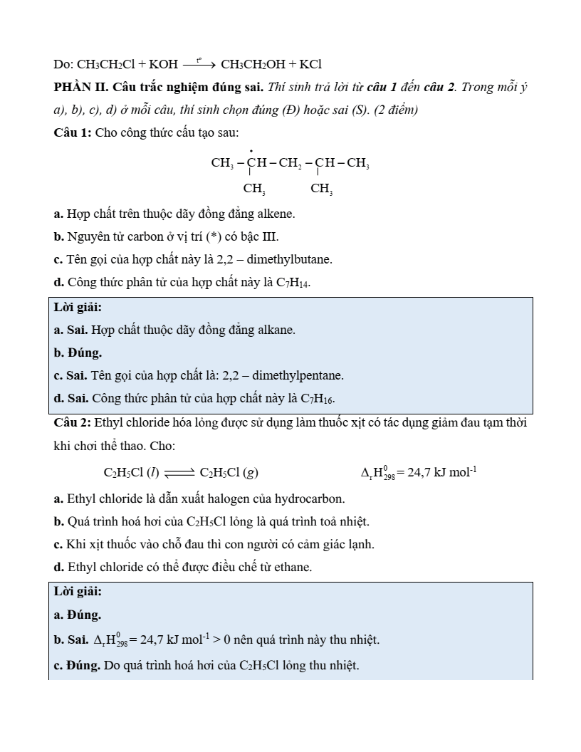 6+ Đề thi Giữa kì 2 Hoá học 11 Kết nối tri thức (cấu trúc mới, có đáp án)