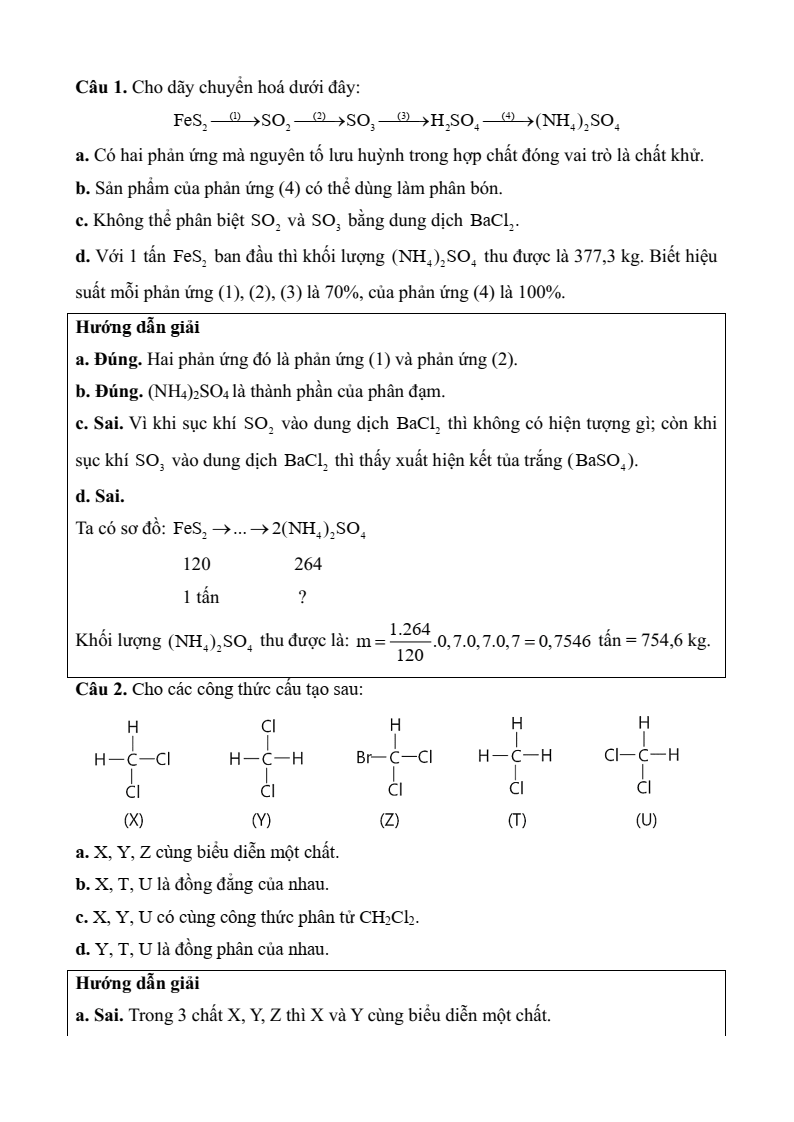 3 Đề thi Học kì 1 Hoá học 11 Kết nối tri thức (có đáp án, cấu trúc mới)