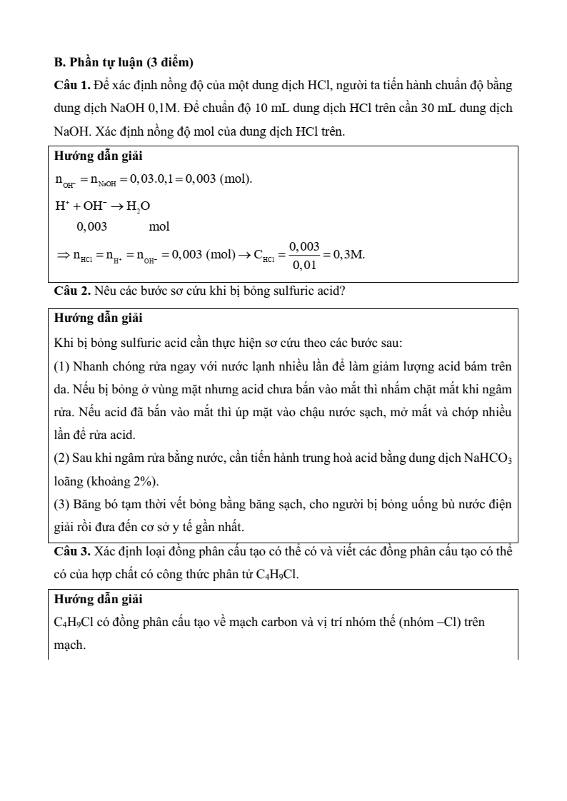 3 Đề thi Học kì 1 Hoá học 11 Kết nối tri thức (có đáp án, cấu trúc mới)