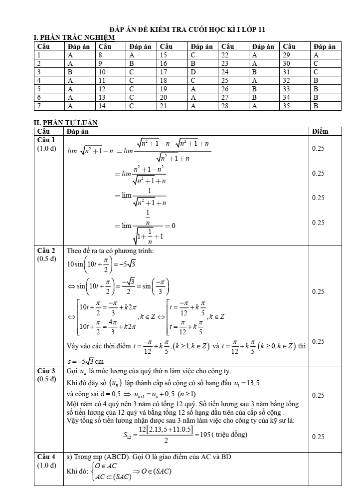 Đề thi Học kì 1 Toán 11 năm 2023-2024 sở GD&ĐT Lâm Đồng