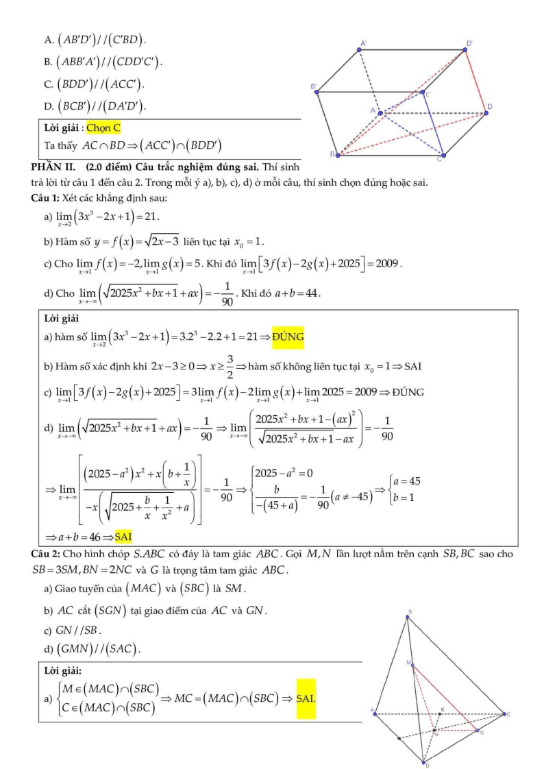 Đề thi Học kì 1 Toán 11 trường THPT Tây Thạnh năm 2025-2026