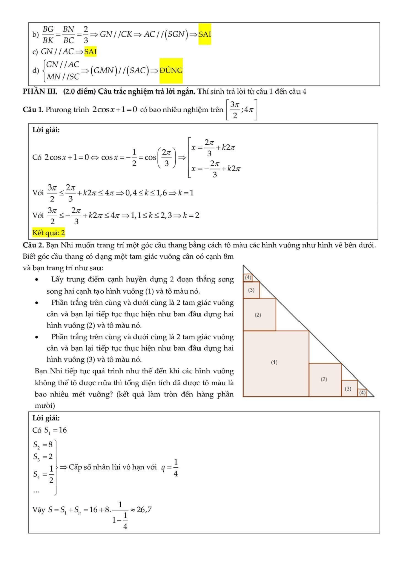 Đề thi Học kì 1 Toán 11 trường THPT Tây Thạnh năm 2025-2026