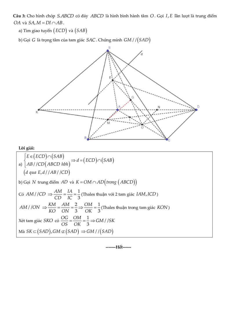 Đề thi Học kì 1 Toán 11 trường THPT Tây Thạnh năm 2025-2026