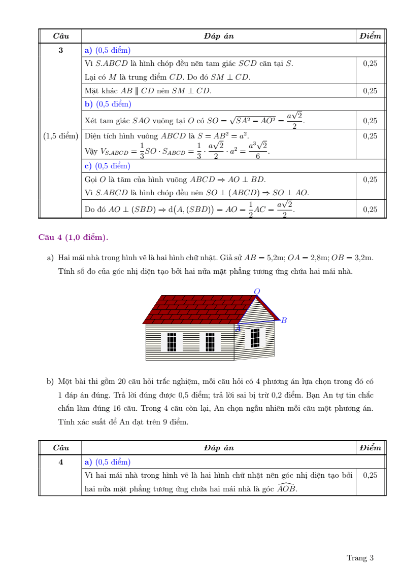 Đề thi Học kì 2 Toán 11 sở GD&ĐT Bắc Ninh năm 2024-2025