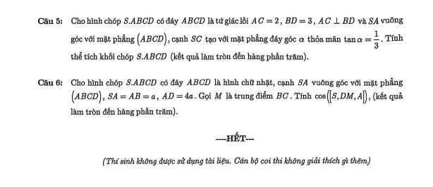 Đề thi Học kì 2 Toán 11 trường THCS - THPT Trần Cao Vân (Tp.HCM) năm 2025-2026