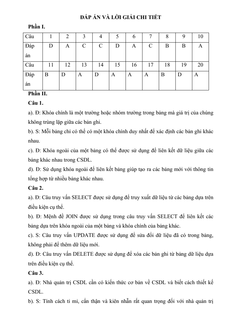 7+ Đề thi Giữa kì 2 Tin học 11 Kết nối tri thức (cấu trúc mới, có đáp án)