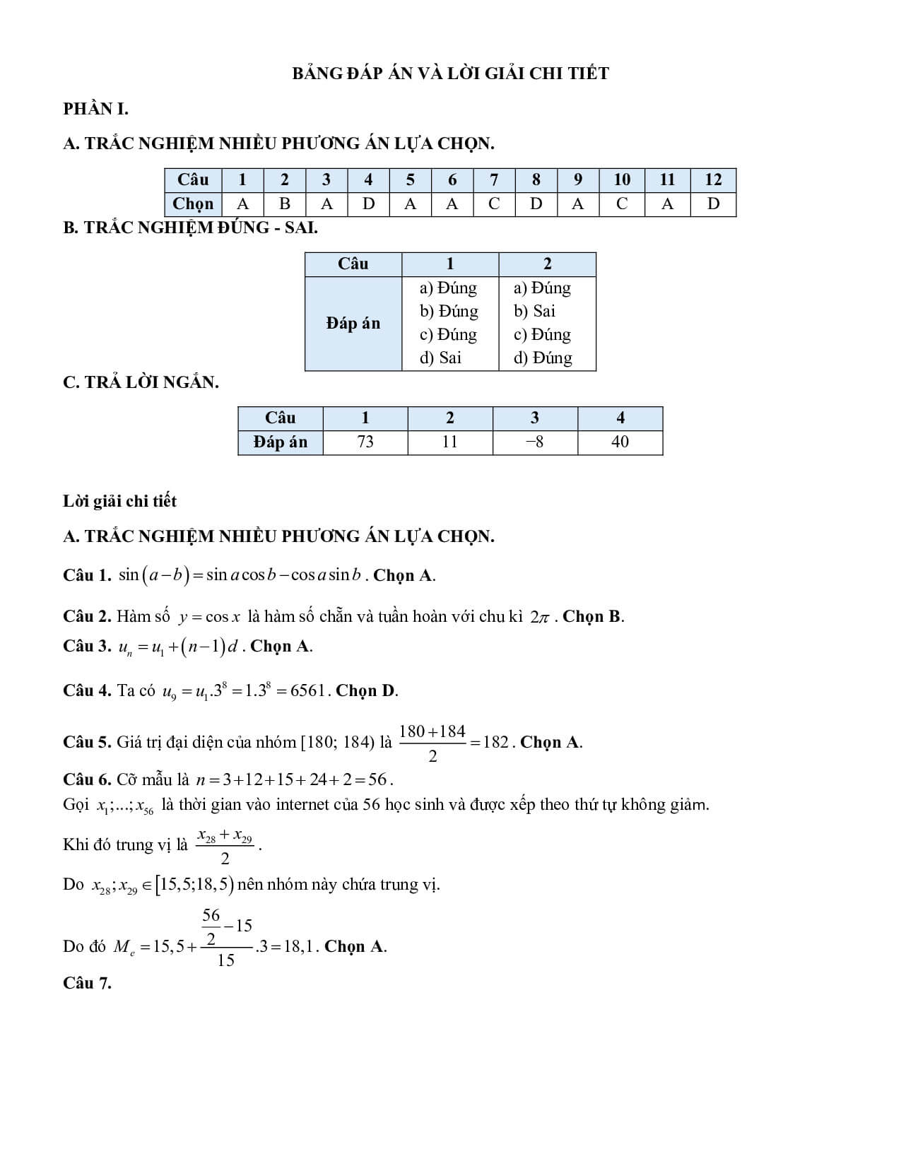 10 Đề thi Học kì 1 Toán 11 Kết nối tri thức (có đáp án, cấu trúc mới)