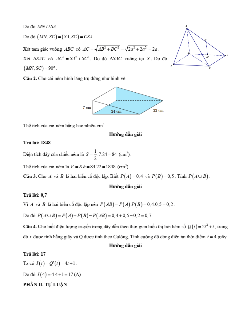 20+ Đề thi Học kì 2 Toán 11 Kết nối tri thức (cấu trúc mới, có đáp án)