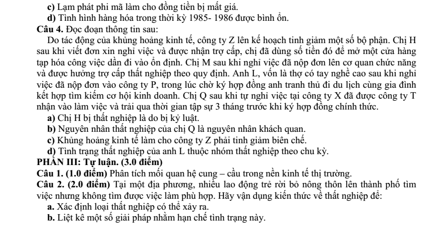 Đề thi Giữa kì 1 KTPL 11 năm 2025-2026 trường THPT Lý Tự Trọng (Đà Nẵng)