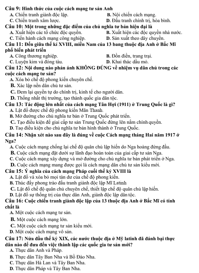 Đề thi Giữa kì 1 Lịch Sử 11 năm 2025-2026 trường THPT Số 1 Lê Hồng Phong (Đắk Lắk)