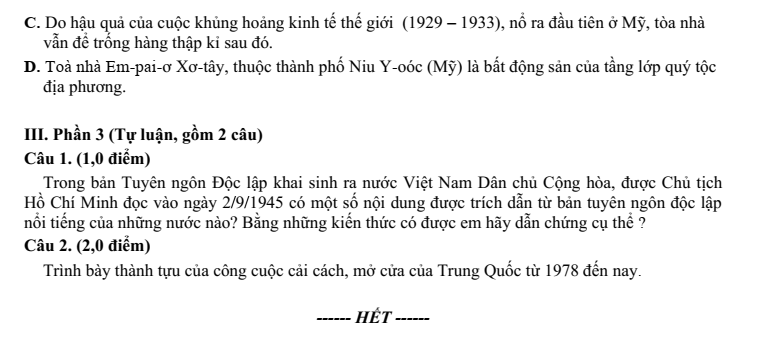 Đề thi Giữa kì 1 Lịch Sử 11 năm 2025-2026 trường THPT Số 1 Ngô Gia Tự (Đắk Lắk)