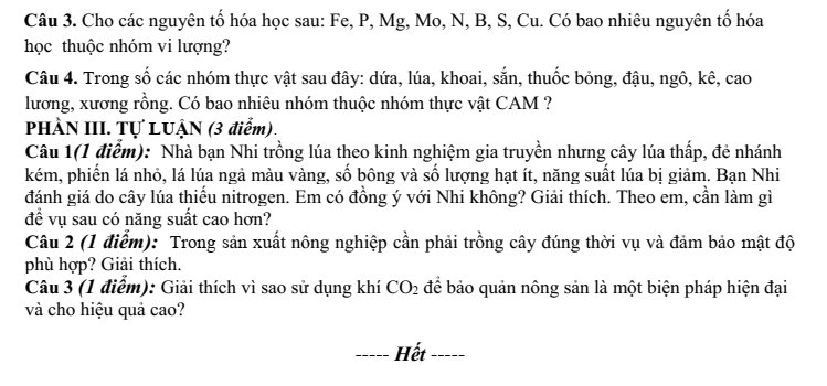 Đề thi Giữa kì 1 Sinh học 11 năm 2025-2026 trường THPT Hướng Hóa (Quảng Trị)