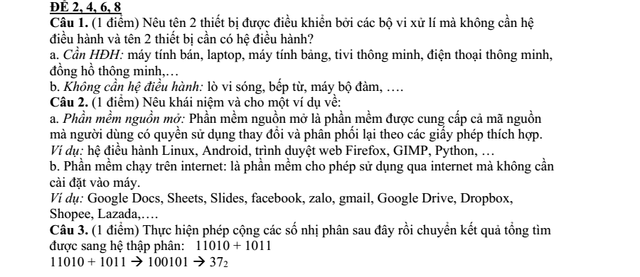 Đề thi Giữa kì 1 Tin học 11 năm 2024-2025 trường THPT Hồ Nghinh (Quảng Nam)