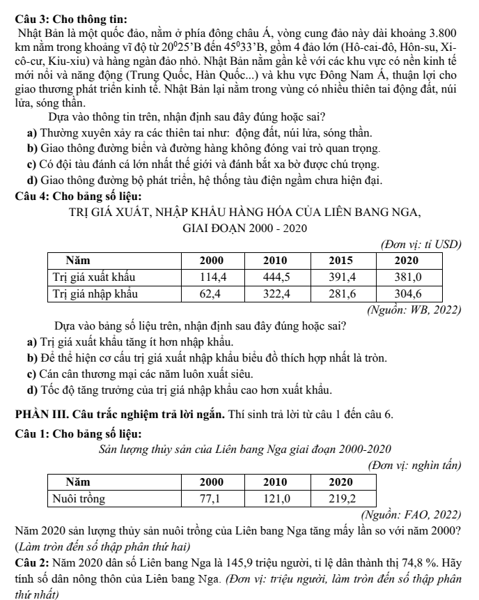 Đề thi Giữa kì 2 Địa Lí 11 năm 2025-2026 trường THPT Số 1 Lê Hồng Phong (Đắk Lắk)
