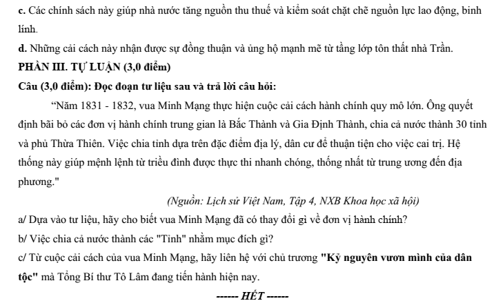 Đề thi Giữa kì 2 Lịch Sử 11 năm 2025-2026 trường THPT Duy Tân (Quảng Ngãi)