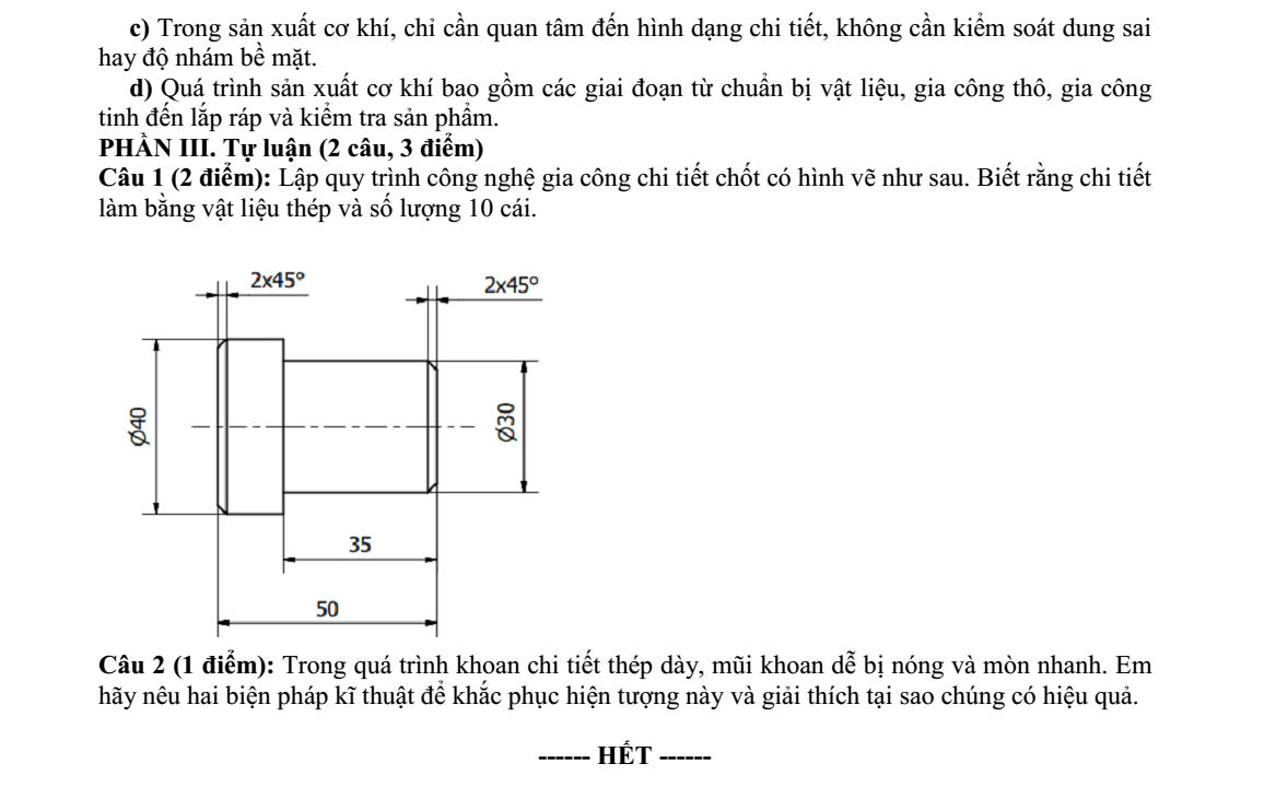 Đề thi Học kì 1 Công nghệ 11 năm 2025-2026 trường THPT Lê Trọng Tấn (Tp.HCM)