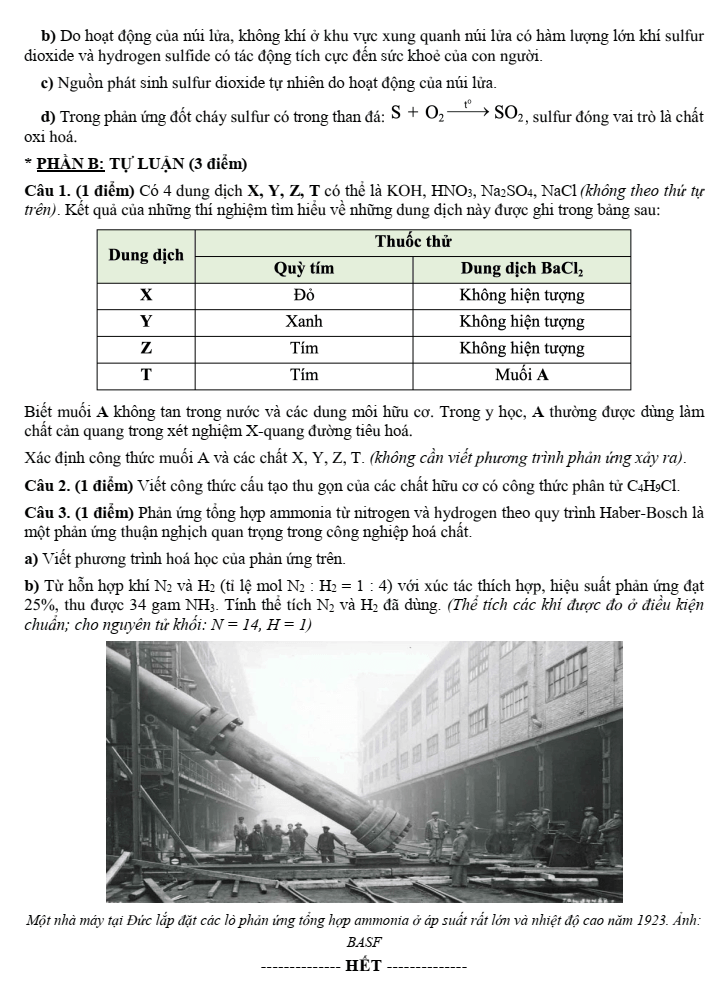 Đề thi Học kì 1 Hóa học 11 năm 2025-2026 trường THPT Lê Trọng Tấn (TP HCM)