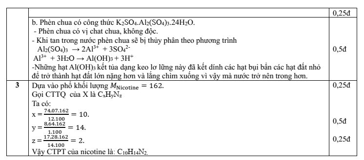 Đề thi Học kì 1 Hóa học 11 năm 2024-2025 trường THPT Nguyễn Huệ (Quảng Nam)